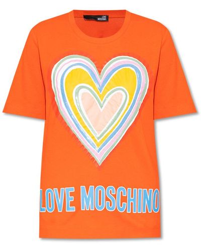 Love Moschino Logo t-shirt - Naranja