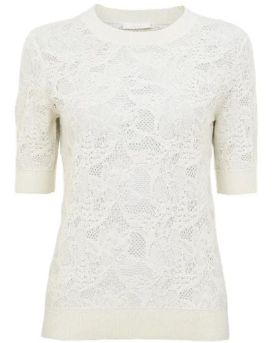 Chloé Blumen jacquard pullover - Weiß