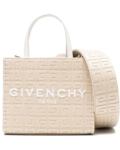 Givenchy Weiße canvas tasche mit 4g motiv - Natur
