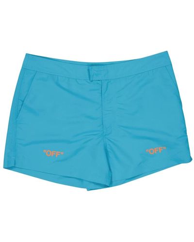 Off-White c/o Virgil Abloh Bedruckte badehose - Blau