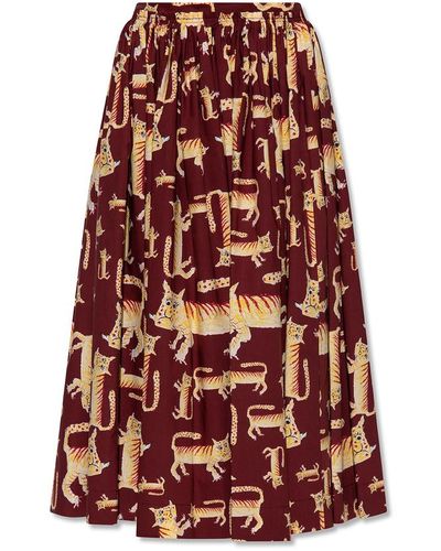 Marni Skirt with animal motif - Marrone