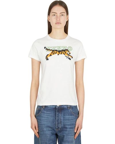 KENZO Tiger pixel t-shirt - Blanco