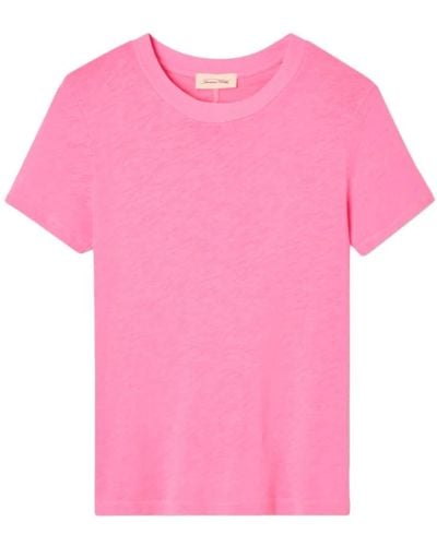 American Vintage Klassisches rundhals t-shirt - Pink