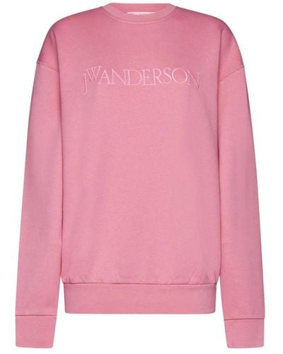 JW Anderson Rosa logo-stickerei sweatshirt - Pink