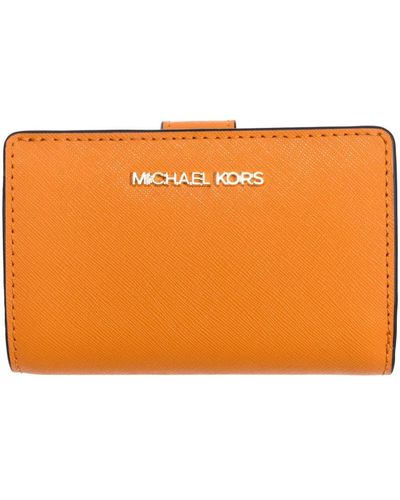 Michael Kors Leder geldbörse mit knopfverschluss - Orange