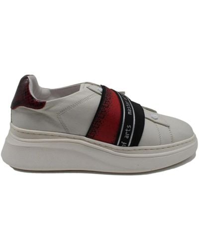MOA Sneakers basse elastiche rosse e nere - Grigio