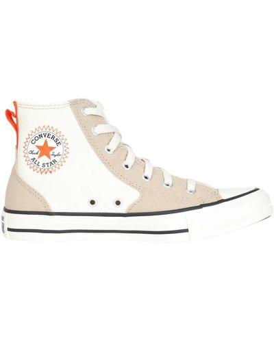 Converse Beige hi top canvas sneakers - Weiß