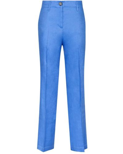 Nenette Mosaic straight leg pantalones - Azul