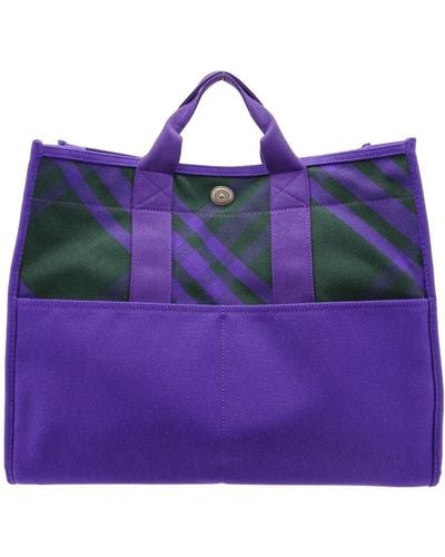 Burberry Tote Bags - Purple