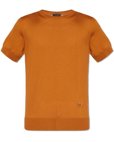Dolce & Gabbana Gestricktes t-shirt - Orange