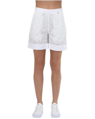 Twin Set Spitze macramé shorts - Weiß