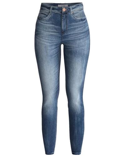 Guess Skinny-fit jeans carrie mid label-patch - Blau