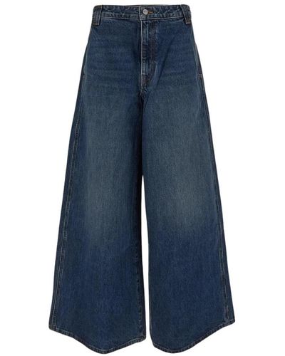 Khaite Jeans de pierna ancha de algodón - Azul