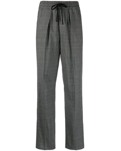 Isabel Marant Pantalones de cuadros de talle alto - Gris