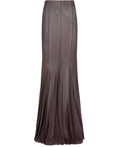 Cortana Falda de seda stretch cintura alta - Marrón