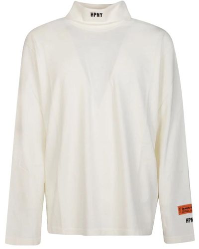 Heron Preston Besticktes rollkragen langarm t-shirt - Weiß