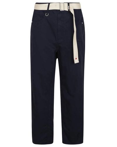 High Cropped Trousers - Blue