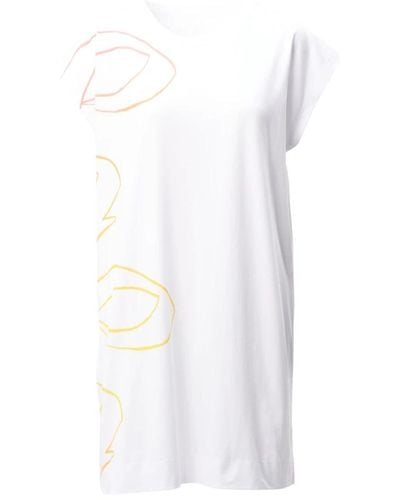 Lala Berlin Multicolor kleid liva mit logo-print - Weiß