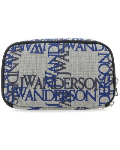 JW Anderson Bestickte stoff-kosmetiktasche - must-have für die moderne frau - Blau