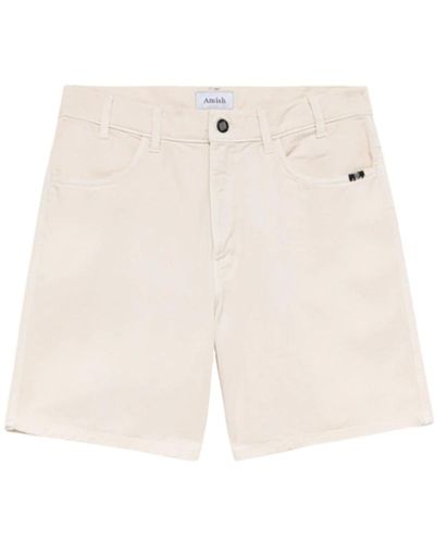 AMISH Denim shorts mit kontraststickerei - Weiß
