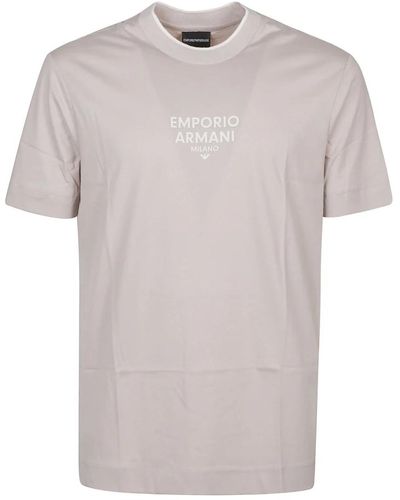 Emporio Armani Klassisches avorio t-shirt,blau t-shirt 09r6,klassisches schwarzes t-shirt 0067 - Grau