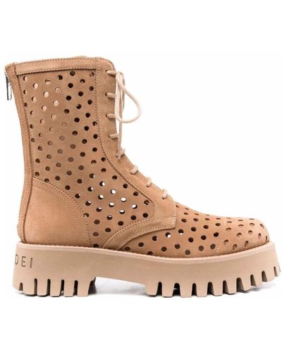 Casadei Lace-Up Boots - Natural