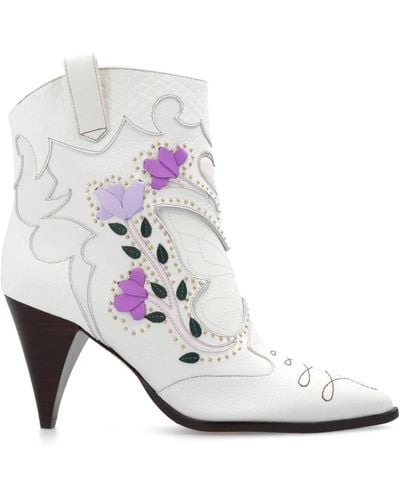 Sophia Webster Botas de vaquero de tacón shelby - Blanco