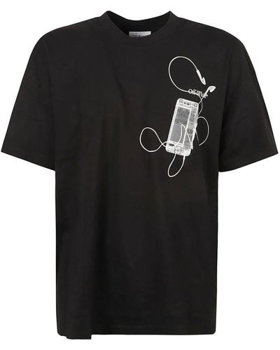 Off-White c/o Virgil Abloh Schwarze t-shirts und polos melange grau,schwarzes pfeile grafik t-shirt