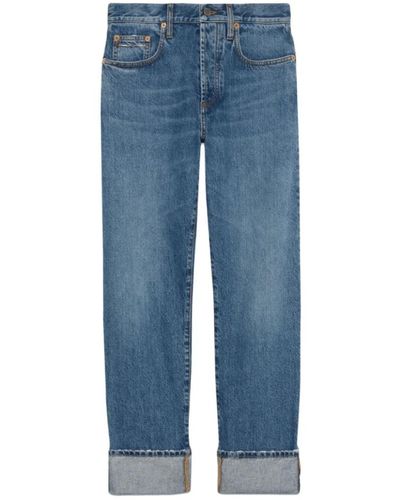 Gucci Blaue horsebit-detail jeans