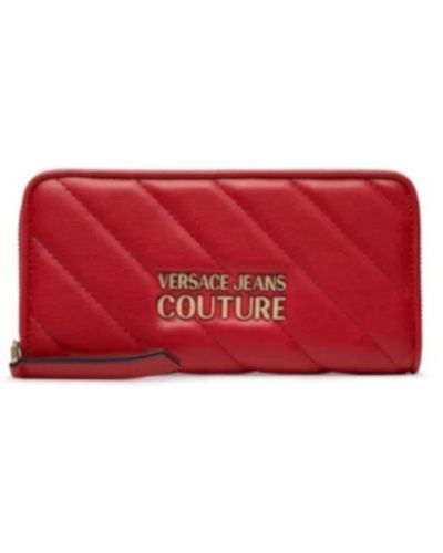 Versace Jeans Couture Rote gesteppte logo-geldbörse