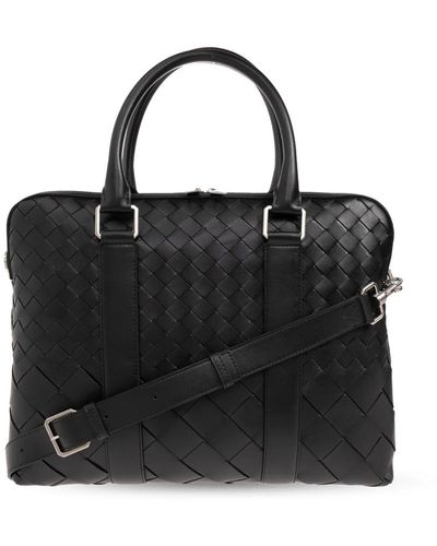 Bottega Veneta Cartella con intreccio intrecciato - Nero