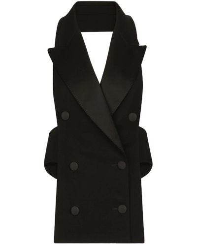 Dolce & Gabbana Gilet in misto lana nero con schiena aperta