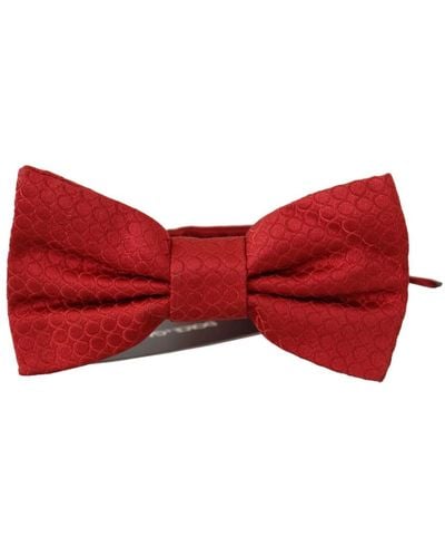 Dolce & Gabbana Red 100% Silk Slim Adjustable Neck Papillon Tie