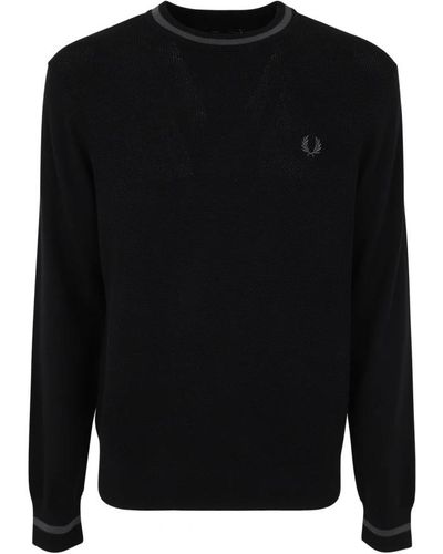 Fred Perry Round-Neck Knitwear - Black