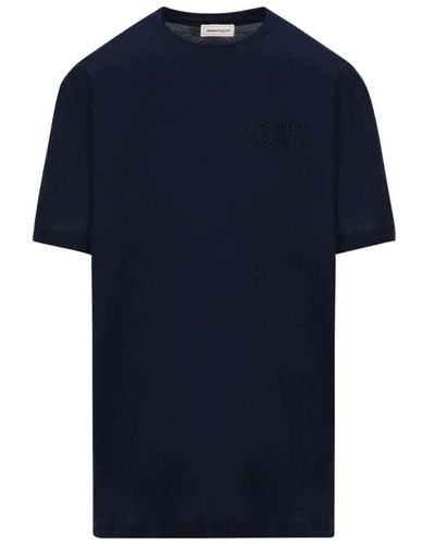Alexander McQueen Lässiges baumwoll t-shirt - Blau