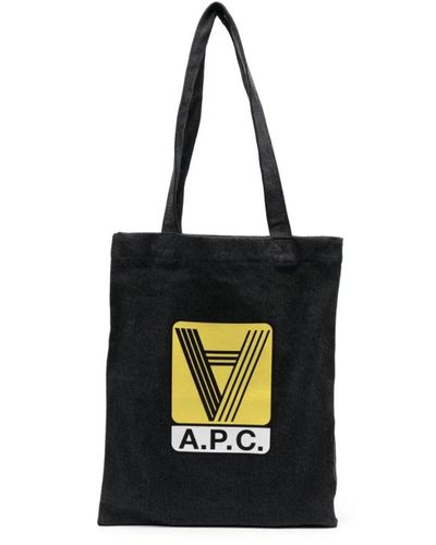 A.P.C. Bags,canvas tote tasche mit großen griffen - Schwarz