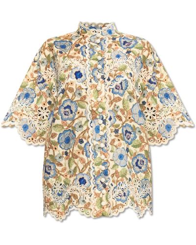 Zimmermann Camisa de lino - Metálico
