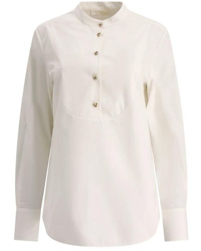 Chloé Camisa de smoking 100% algodón - Blanco