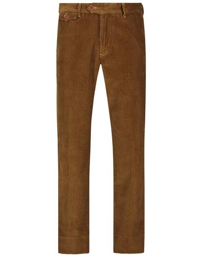 Tela Genova Trousers > slim-fit trousers - Marron