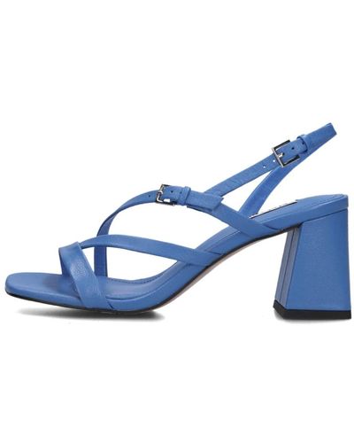 Bibi Lou Blaue sandale mit quadratischer zehenriemen