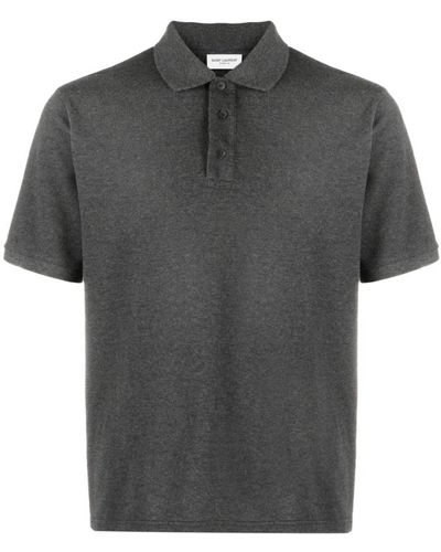 Saint Laurent E T-Shirts und Polos mit Cassandre-Stickerei - Grau