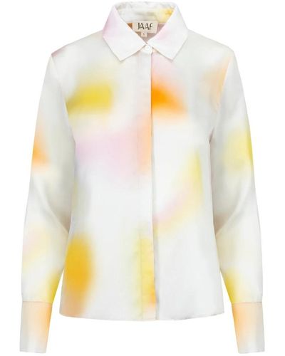 JAAF Locker geschnittene bluse mit aura light print - Gelb