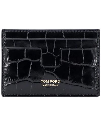 Tom Ford Krokodilleder kartenhalter mit logo - Schwarz