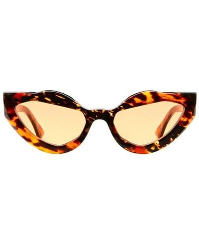 Kuboraum Gelbe & orangefarbene sonnenbrille für frauen - Braun