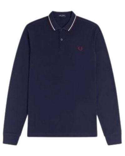 Fred Perry Long Sleeve Tops - Blue