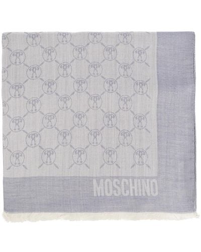Moschino Schal mit monogramm - Grau