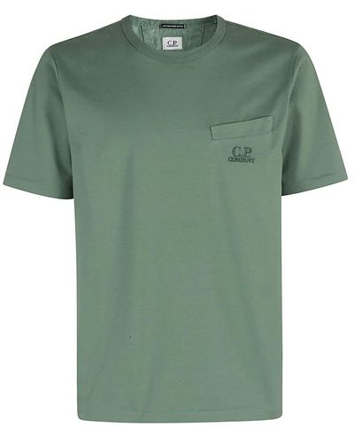 C.P. Company T-shirt mit einer gedrehten tasche,taschen t-shirt twist stil - Grün