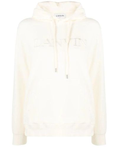 Lanvin Bestickter regular fit hoodie - Weiß