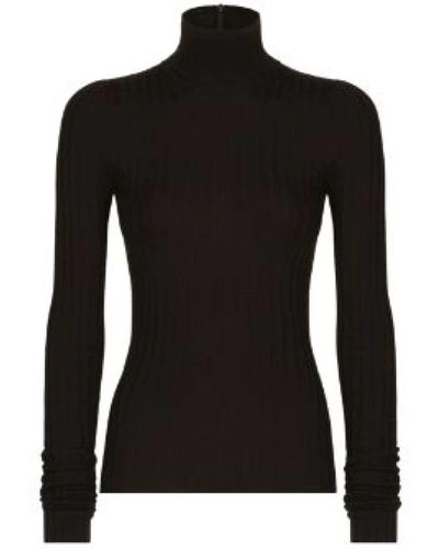 Dolce & Gabbana Jersey de punto con cuello dobladillo - Negro