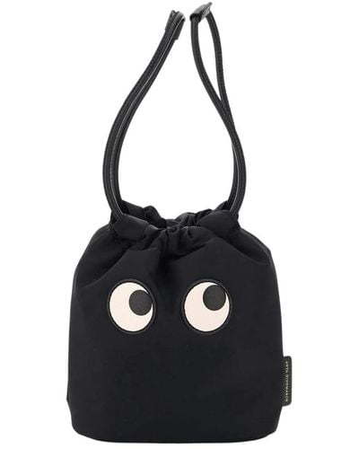 Anya Hindmarch Mini bag bouch eyes con coulisse - Nero